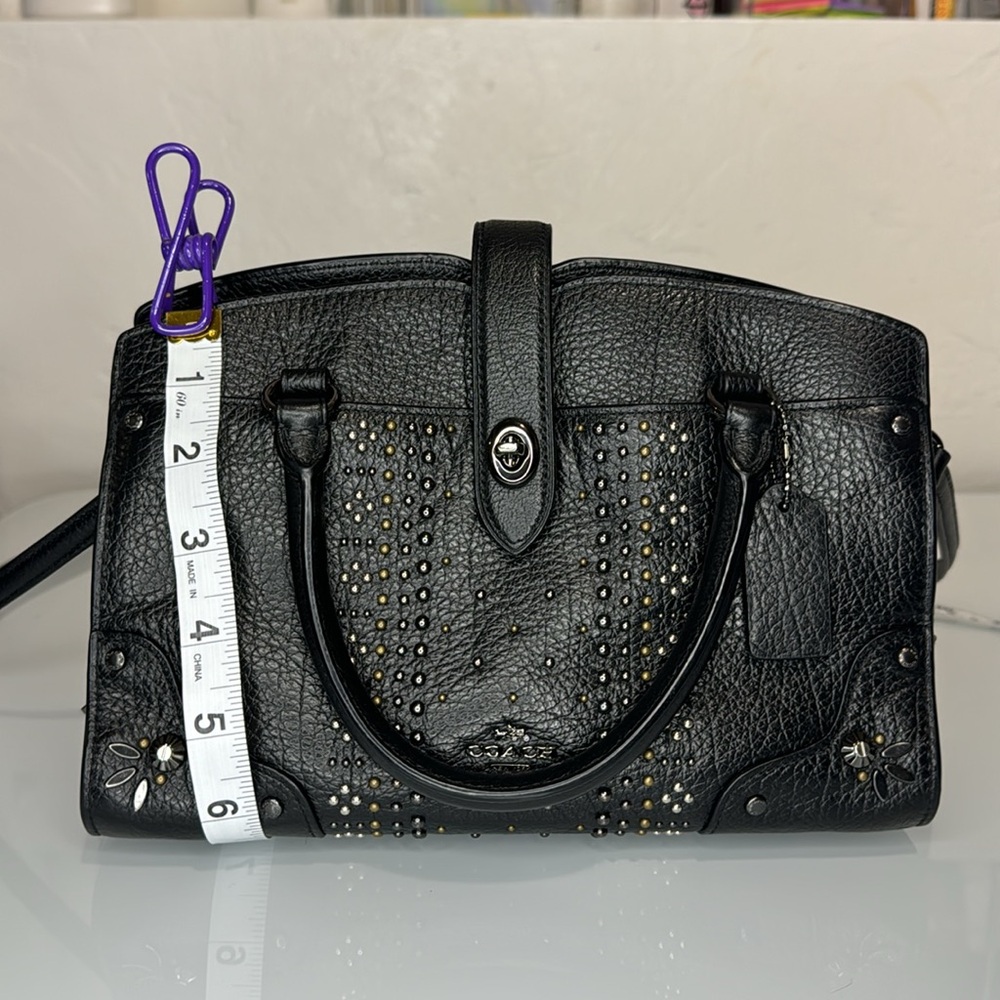 Coach gun metal black bandana studded Mercer satchel 24 - Picture 12 of 15